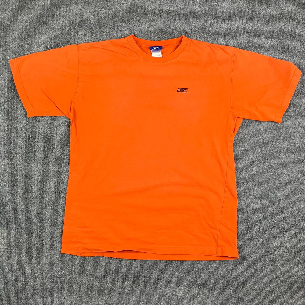 Reebok T-Shirt‎ Men's Size XL Orange Athletic Logo Basic Short Sleeve Casual